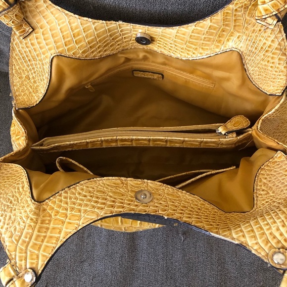 Nicole by Nicole Miller Mustard Croc-Embossed Tote - Picture 5 of 5